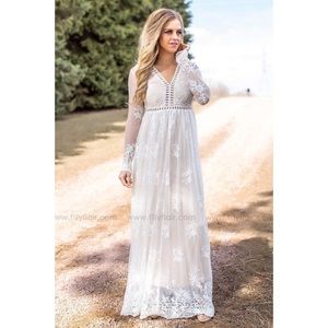 Embroidered Lace Overlay Dress